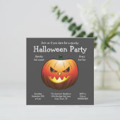 Carte plate d'invitation pour citrouille d'Hallowe (Debout devant)