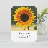 Carte plate d'invitation Tournesol (Debout devant)