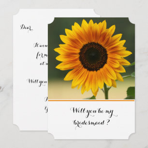 Carte plate d'invitation Tournesol
