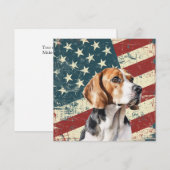 Carte plate Drapeau Américain Beagle Hound Chien (Devant / Derrière)