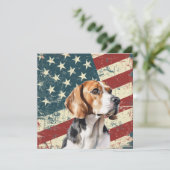 Carte plate Drapeau Américain Beagle Hound Chien (Debout devant)
