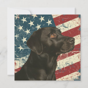 Carte plate Drapeau américain Grunge Labradors noi
