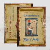 Carte plate égyptienne d'invitation à la fête à th (Devant / Derrière)