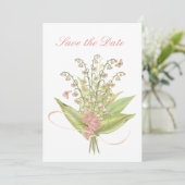 Carte plate en aquarelle rose (Debout devant)