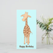 Carte plate girafe mignonne (Debout devant)
