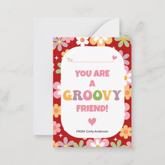 Carte plate groovy friend pour la Saint-Valentin e (Devant)