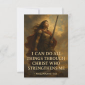 Carte plate guerrier de foi et de force (Dos)