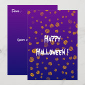 Carte plate Halloween Jack Pumpkins (Devant / Derrière)