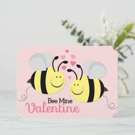 Carte plate horizontale de Saint-Valentin de mine (Debout devant)