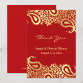 Carte plate indienne élégante de Paisleys de Merci (Devant / Derrière)