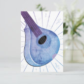 Carte plate instrument de musique Bouzouki bleu et (Debout devant)