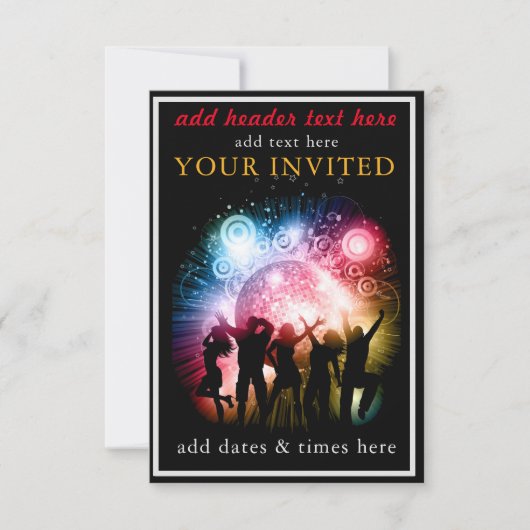 Carte plate Invitation de fête (Devant)