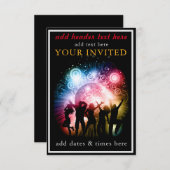 Carte plate Invitation de fête (Devant / Derrière)