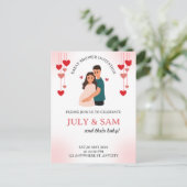 Carte plate - Invitation pour une baby shower (Debout devant)