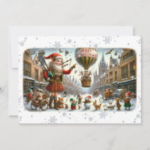 Carte plate Joyeux Noël 021(ElfSanta)