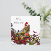Carte plate Joyeux Noël écureuil (Debout devant)