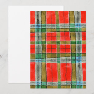 CARTE PLATE MAC BAIN TARTAN 5x7 / Verticale
