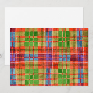 CARTE PLATE MAC RAE TARTAN 5.5x7.5 / Horizontal