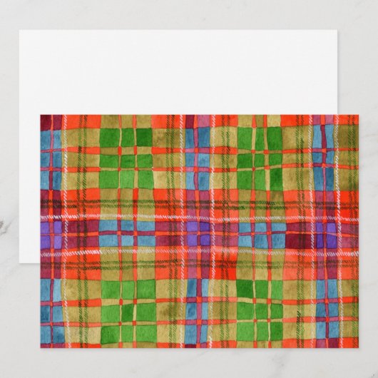CARTE PLATE MAC RAE TARTAN 5.5x7.5 / Horizontal (Devant / Derrière)