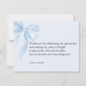 Carte Plate Merci Ours Bleu  (Dos)