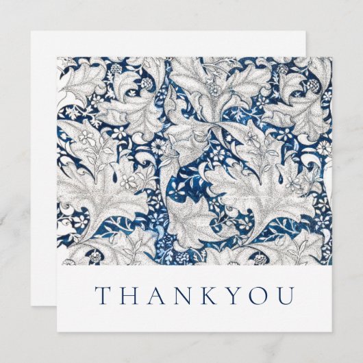 CARTE PLATE : MERCI : WILLIAM MORRIS : COULEUR D'E (Devant / Derrière)