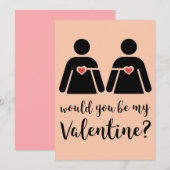 Carte plate minimale lesbienne LBGTQ+ Saint-Valent (Devant / Derrière)