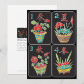 Carte plate MJ Fleurs/Saisons (Devant / Derrière)