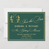 CARTE PLATE Monogramme de Golf Mariage Enregistrez (Devant)