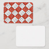 CARTE PLATE MOSAÏQUE À COCHE ROUGE 3,5x2,5 / HORIZ (Devant / Derrière)