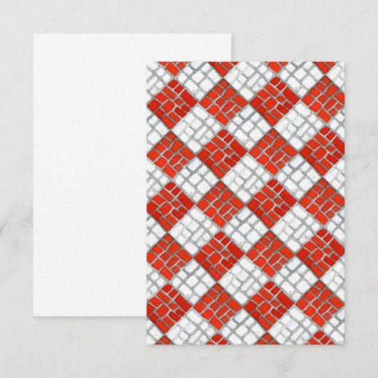 CARTE PLATE MOSAÏQUE À COCHE ROUGE 3,5x5 / VERTICA (Devant / Derrière)