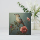 Carte plate Oiseau Bleu Matin (Debout devant)
