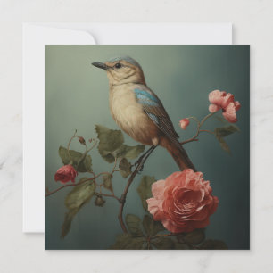 Carte plate Oiseau Bleu Matin