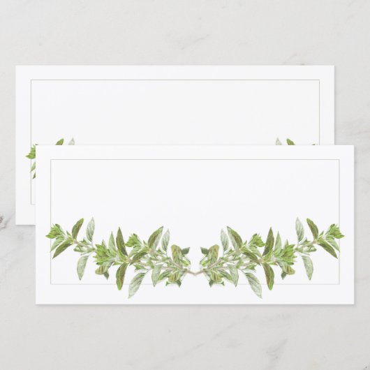 Carte plate OREGANO 8x4 / Horizontale (Devant / Derrière)