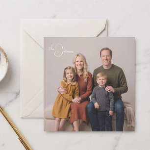 Carte plate personnalisée avec portrait de famille