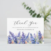 Carte plate personnalisée fleur de naissance de ju (Debout devant)