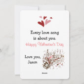 Carte plate personnalisée pour la Saint-Valentin r (Dos)