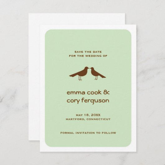 Carte plate personnalisée verte pour annoncer vos (Devant / Derrière)