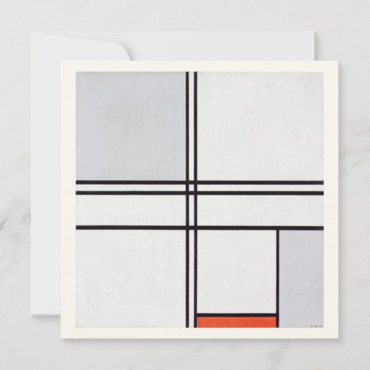 CARTE PLATE : PIET MONDRIAN : GRAY - ROUGE 1935 (Devant)
