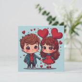 Carte plate pour couple de la Saint-Valentin (Debout devant)