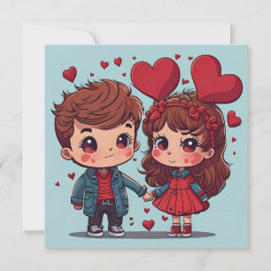 Carte plate pour couple de la Saint-Valentin