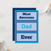 Carte plate pour le papa le plus génial (Devant/Arrière en situation)