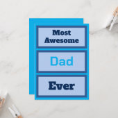 Carte plate pour le papa le plus génial (Devant/Arrière en situation)