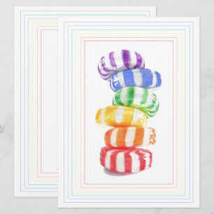 CARTE PLATE RAINBOW CANDY 6.5x8.75