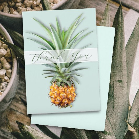 Carte plate remerciement ananas