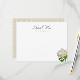 Carte plate remerciement personnalisée Hydrangea C