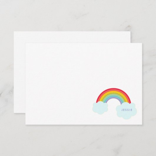 Carte plate rétro arc-en-ciel pour enfants Papeter (Devant / Derrière)