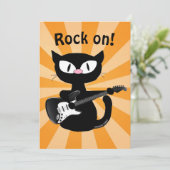 Carte plate - Rock on ! Chat guitariste rock (Debout devant)