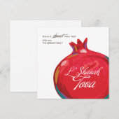 Carte plate Rosh Hashanah Grenade (Devant / Derrière)