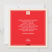 Carte plate rouge de heureuse Sainte-Valentin (Dos)