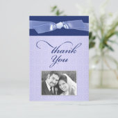 Carte plate ruban photo juive de remerciement (Debout devant)